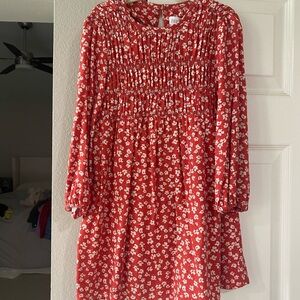 Ara Red Floral Kids Dress